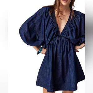 Free People Portia Denim Mini Dress